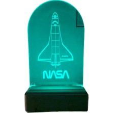 Modiwa Design Nasa Roket 16 Renk Uzaktan Kumandalı 3D Ahşap Gece Lambası Hediyelik