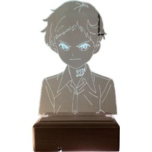 Modiwa Design The Promised Neverland 22194 Norman 16 Renk Uzaktan Kumandalı 3D Ahşap Gece Lambası Hediyelik