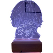 Modiwa Design Tokyo Ghoul Ken Kaneki 16 Renk Uzaktan Kumandalı 3D Ahşap Gece Lambası Hediyelik