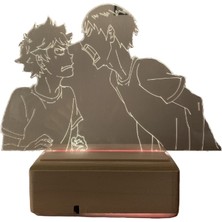 Modiwa Design Kageyama & Hinata 16 Renk Uzaktan Kumandalı 3D Ahşap Gece Lambası Hediyelik