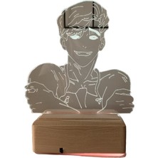 Modiwa Design Oh Sangwoo Killing Stalking 16 Renk Uzaktan Kumandalı 3D Ahşap Gece Lambası Hediyelik
