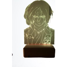 Modiwa Design Aotitan -mikasa Ackerman Attack On Titan 16 Renk Uzaktan Kumandalı 3D Ahşap Gece Lambası Hediyelik