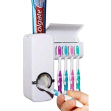 Maxi Trendy Diş Macunu Sıkma Makinesi Fırça Tutucu Macun Sıkacağı 5li Fırçalı
