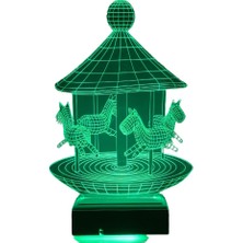 Modiwa Design Çocuklara Atlı Karınca 16 Renk Uzaktan Kumandalı 3D Ahşap Gece Lambası Hediyelik