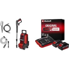 Einhell Hypresso 36/105, Akülü Yüksek Basınçlı Yıkama Makinesi + 18V 2 x 4,0 Ah Pxc Twincharger Kit, Akü ve Şarj Cihazı