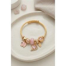 Twin Store Fil Model Pembe Charmlı Bileklik TJ-BB8748