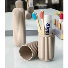 CATEKSSS Bej Renk Smart Saklama Kabı Diş Fırçalık Seyehat Çok Amaçlı Organizer Plastik 10 x 15 Bej
