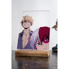 Modiwa Design My Hero Academia Ev Bakugo - Todoroki Masa Tasarım Dekoratif Ahşap Masaüstü Obje Hediyelik