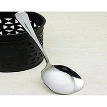 CATEKSSS Lüx Servis Kaşığı 22 cm Paslanmaz Çelik Gri