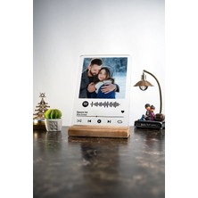 Modiwa Design Spotify Barkodlu Fotoğraflı Masa Ev Dekor Tasarım Dekoratif Ahşap Masaüstü Obje Hediyelik