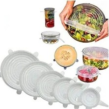 CATEKSSS 6 Lı Şeffaf Silikon Kapak - Silikon Strech Kapağı Yeşil