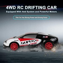 Maxi Trendy Rc Drift Araba Uzaktan Kumanda Araba 2.4ghz 1:24 Ölçekli 4WD 15KM/H Yüksek Hızlı Model Araç LED Işıkları Sürüklenen Lastik Yarışı Spor Oyuncak Araba Yetişkin Erkek Kız Çocuklar Için Hediye 2 Adet Şarj