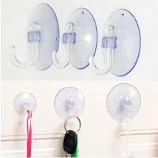 CATEKSSS 10 Adet Büyük Boy Askılı Vantuz, 4cm Şeffaf Plastik Kancalı Öpücük Vantuz Plastik Çok Renkli