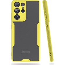 Mudanis Samsung Galaxy S21 Ultra Kılıf Platin Silikon - Sarı