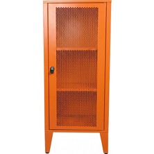 Alfafonet Ziglat 1110 Serisi Kilitli Metal Home Office Dolabı %70 Perfore Kapaklı Turuncu 450x1050x450 mm