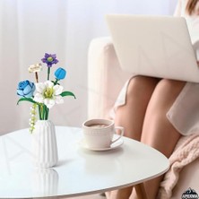 Maxi Trendy Apexma Çiçek Buketi Yapı Blokları Seti, Mini Bitki Tuğlaları Botanik Koleksiyonu Yapım Oyuncağı, Ev Dekorasyonu Için Yaratıcı Yapay Çiçekler (4602-MAVI)
