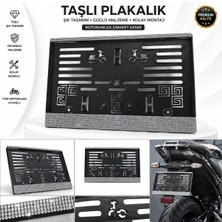 Smart Garage Kristal Parlak Taşlı Motor Plakası Işıltılı Renk Tüm Motorsikletlerle Uyumlu