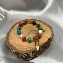 Suerte Accessories Akik Oniks Zebercet Turkuaz Mercan Yeşim Hematit Doğal Taş Çakra Bileklik