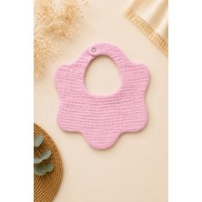 3Baby 1 Adet %100 Organik Pamuklu 8 Katlı Müslin Bebek Önlük & Salya Önlüğü (Pembe)
