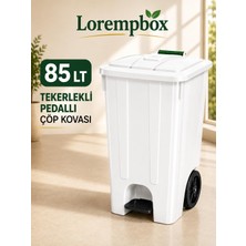 Lorempbox 85 Lt Tekerlekli Pedallı Çöp Kovası | Ağır Hizmet Tipi Plastik Çöp Konteyneri | Ev, Ofis, Otel, Restoran ve Hastane Kullanımına Uygun