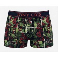 Jony Cris Erkek Dijital Baskılı Tekli Paket %95 Pamuk %5 Likralı Esnek Boxer