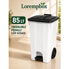 Lorempbox 85 Lt Tekerlekli Pedallı Çöp Kovası | Ağır Hizmet Tipi Plastik Çöp Konteyneri | Ev, Ofis, Otel, Restoran ve Hastane Kullanımına Uygun