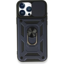 Kentex iPhone 15 Pro Kılıf Pars Lens Yüzüklü Silikon - Lacivert