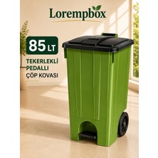 Lorempbox 85 Lt Tekerlekli Pedallı Çöp Kovası | Ağır Hizmet Tipi Plastik Çöp Konteyneri | Ev, Ofis, Otel, Restoran ve Hastane Kullanımına Uygun