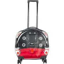 Ice Pet Tekerlekli Çekçekli Kedi Köpek Taşıma Valizi, 42X44 X23 Cm, Siyah