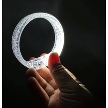 Uslucan Alışveriş Beyaz-Gümüş LED Işıklı Baskı Yapılabilen Pilli Bileklik Bilezik 1,5 cm Genişlik