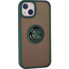 Kentex iPhone 15 Kılıf Montreal Yüzüklü Silikon Kapak - Yeşil