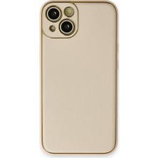 Kentex iPhone 14 Plus Kılıf Coco Deri Silikon Kapak - Gold