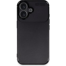 Kentex iPhone 16 Kılıf Auto Focus Karbon Kapak - Siyah