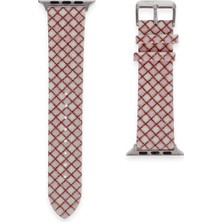 Alvera Watch 42MM Karo Motif Kordon - Pembe