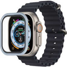 Alvera Watch Ultra 49MM Alüminyum Kasa Cam Ekran Koruyucu - Mavi