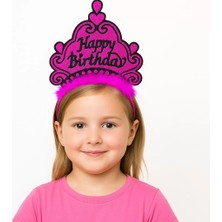 Uslucan Alışveriş Fuşya Happy Birthday Prenses Tacı – Doğum Günü Taç Aksesuarı
