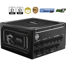 MSI Msı Mag A1000GL Pcıe5 Iı 1000W 80+ Gold Siyah Full Moduler Güç Kaynağı