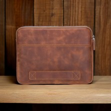 Awe 16 Inç MacBook ve Pc Uyumlu Deri Kılıf Tn2 Kahve