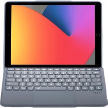 Fırsatkolik Apple T5506D Ipad 10.2 (9.nesil) Kılıf Palermo Ledli Klavyeli Standlı Tablet Kılıfı - Siyah