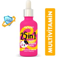 Metapet Kediler için Multi Vitamin Damla, Biotin Çinko Taurin B C D Vitaminleri Multivitamin Takviyeleri