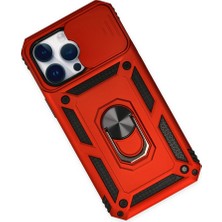 Kentex iPhone 14 Pro Kılıf Pars Lens Yüzüklü Silikon - Kırmızı