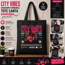 Tişört Kodu City Vibes Gabardin Fermuarlı Tote Çanta – Siyah