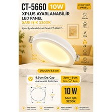 Yenilig CT-5660 Xplus Ayarlanabilir LED Panel 10W Sarı Işık 3200K Çerçevesiz Sıva Altı LED Spot