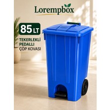 Lorempbox 85 Lt Tekerlekli Pedallı Çöp Kovası | Ağır Hizmet Tipi Plastik Çöp Konteyneri | Ev, Ofis, Otel, Restoran ve Hastane Kullanımına Uygun