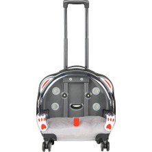 Ice Pet Tekerlekli Çekçekli Kedi Köpek Taşıma Valizi, 42X44 X23 Cm, Gri