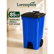Lorempbox 85 Lt Tekerlekli Pedallı Çöp Kovası | Ağır Hizmet Tipi Plastik Çöp Konteyneri | Ev, Ofis, Otel, Restoran ve Hastane Kullanımına Uygun