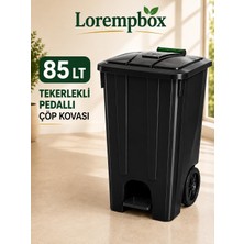 Lorempbox 85 Lt Tekerlekli Pedallı Çöp Kovası | Ağır Hizmet Tipi Plastik Çöp Konteyneri | Ev, Ofis, Otel, Restoran ve Hastane Kullanımına Uygun