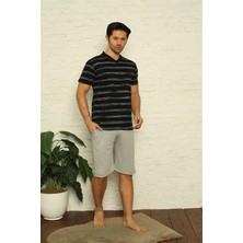 mery Moda Erkek Siyah V Yaka 3'lü Pijama Takım Beruflic