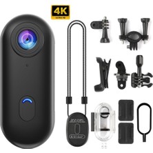 Azurtech Mini Wifi Aksiyon Kamerası 4K Giyilebilir Aksiyon Kamera - Su Geçirmez Tasarım - Ses ve Görüntü - Motorsiklet Görüntü Kaydı