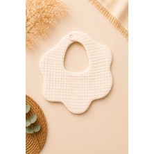 3Baby 1 Adet %100 Organik Pamuklu 8 Katlı Müslin Bebek Önlük & Salya Önlüğü (Krem)